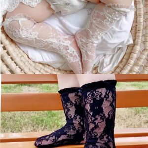 white black lace socks