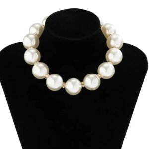 Rhinestones White Pearl Necklace