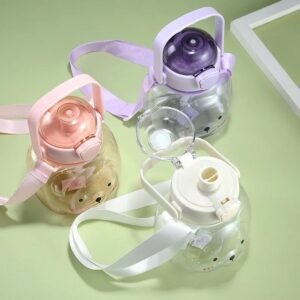 MF Accessories | Kids Feeding Set | Water Bottle | Bear Shape | Multi Colours