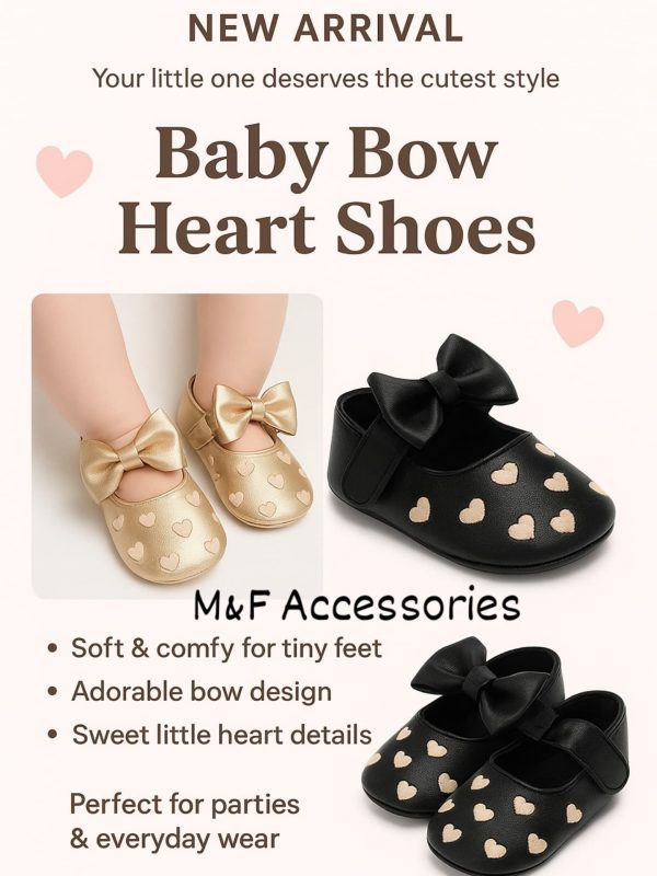 Bow-Knot Heart Pattern Faux Leather Shoes