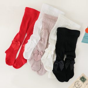 Hollow-Out Bow Summer Leggings for Kids