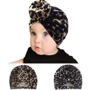 Leopard Print Donut Turban Cap