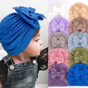 Double Layer Big Bow Turban Cap