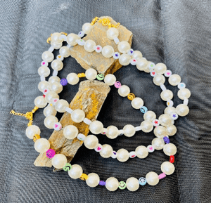 MF Accessories | big pearl necklace with bracelet | smily | heart | star