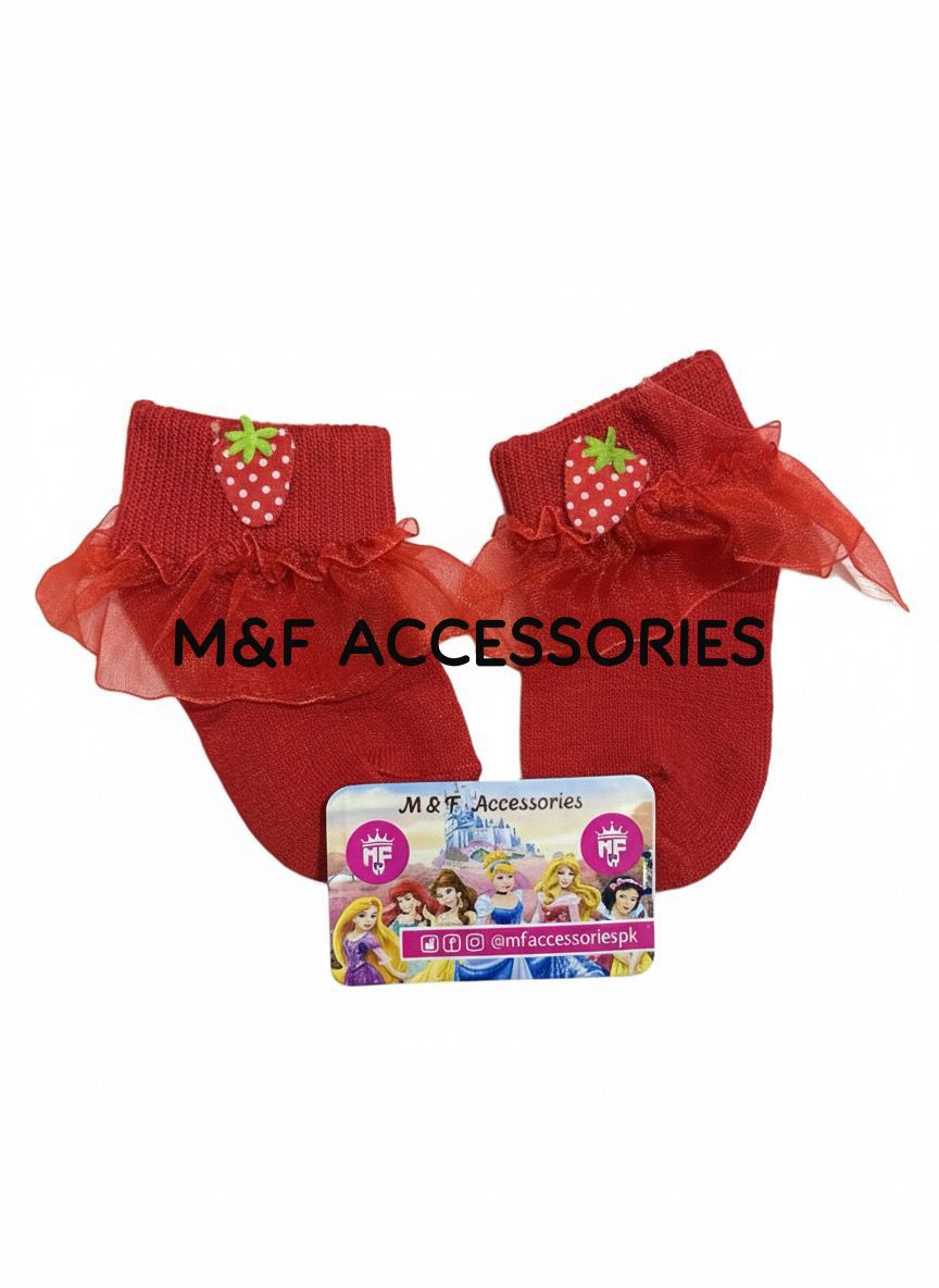 Little Strawberry Frill Socks a Little Strawberry Frill Socks