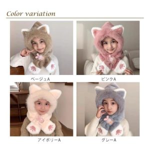 3-in-1 Animal Paw Scarf Hat