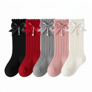 Pearl Socks – Ribbon Bow Edition