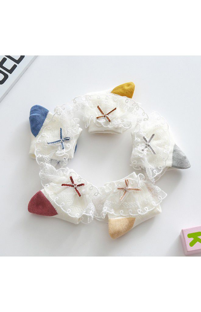 Ruffle-Cuff Socks with Bow Ruffle-Cuff Socks with Bow