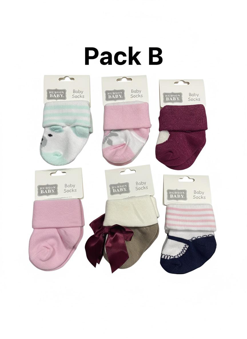Newborn Baby Socks – (6 Pairs)