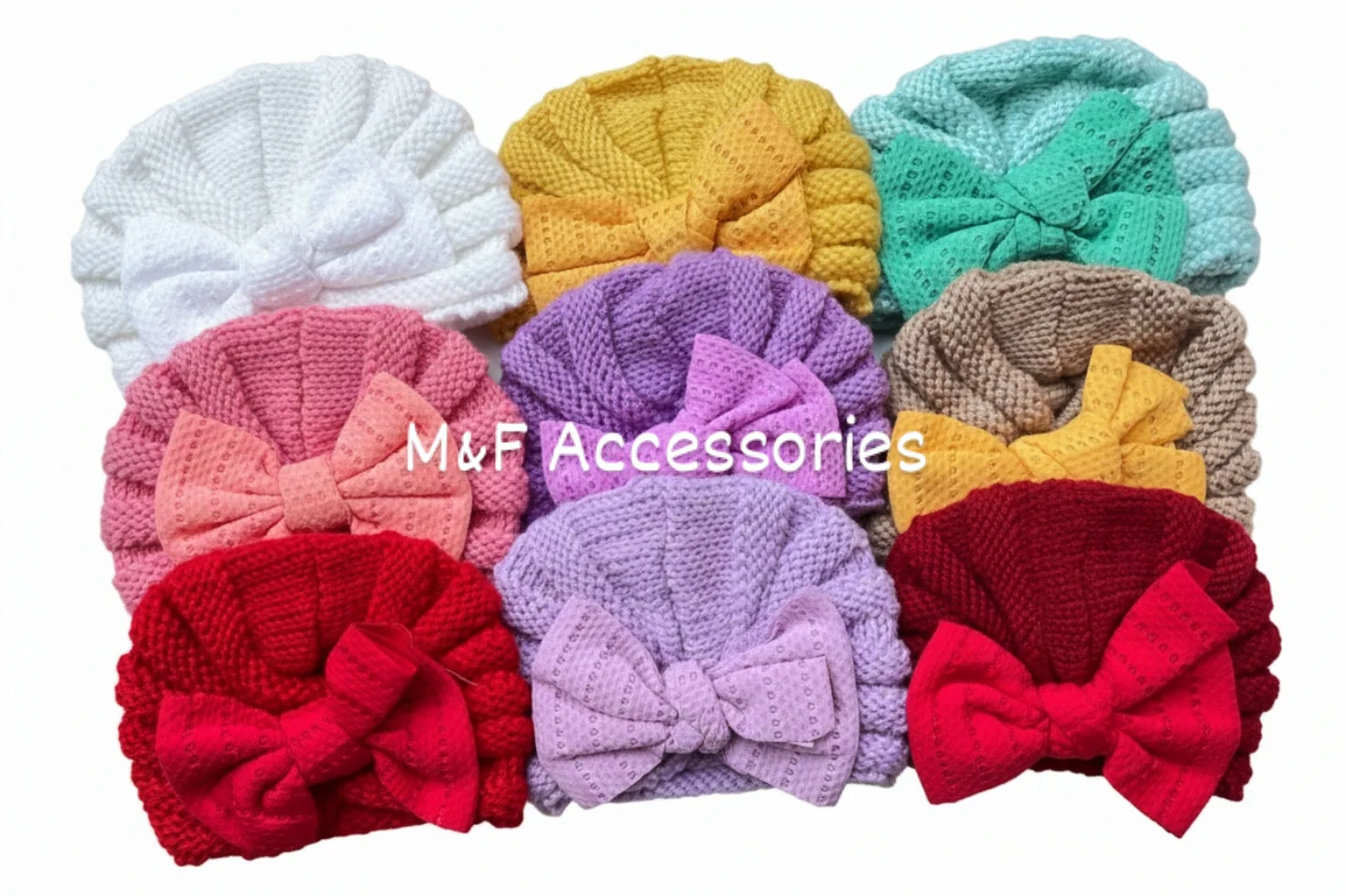 Infant Bowknot Knitted Turban Caps