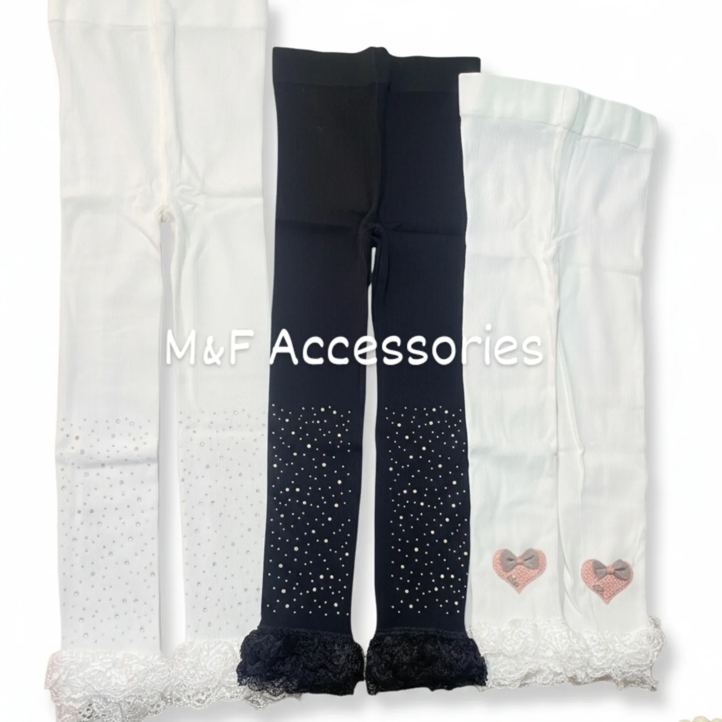 Rhinestone Frill Tights