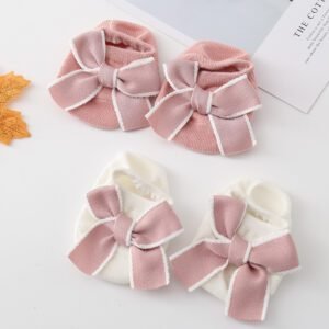 Comfy Baby Girl Bow Booties/Non Slip Socks