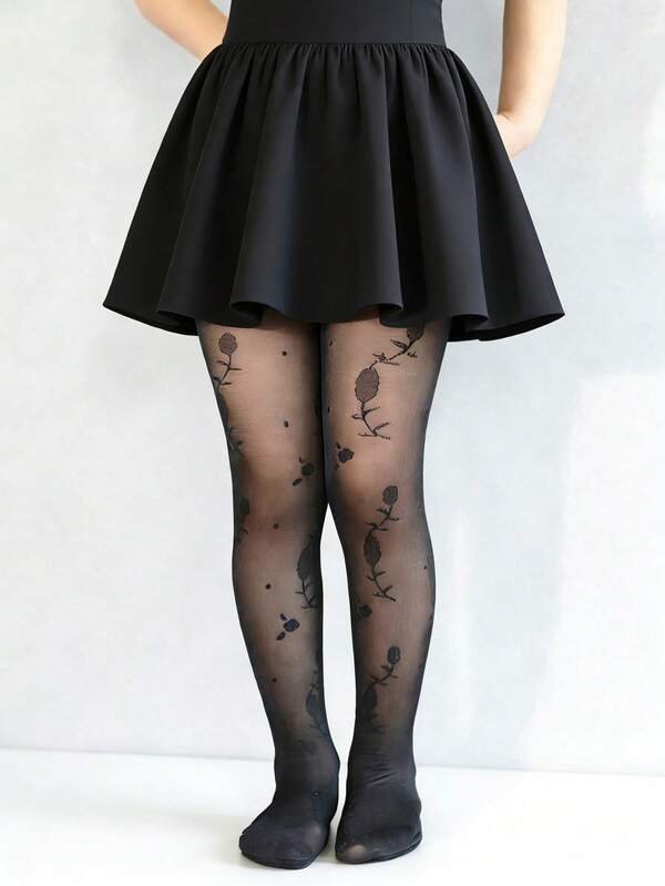 Premium Floral (Rose) Sheer Tights – Lightweight & Breathable Premium Floral (Rose) Sheer Tights – Lightweight & Breathable