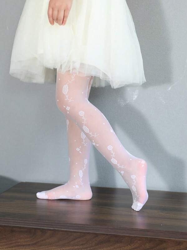 Premium Floral (Rose) Sheer Tights – Lightweight & Breathable Premium Floral (Rose) Sheer Tights – Lightweight & Breathable