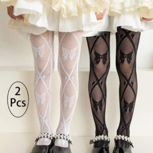 Elegant Butterfly Summer Stockings – White & Black
