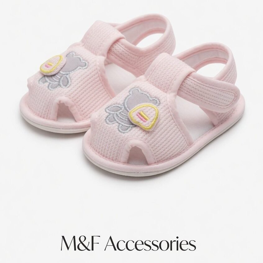 Pink Baby Sandals with Angel Design – Soft & Comfortable