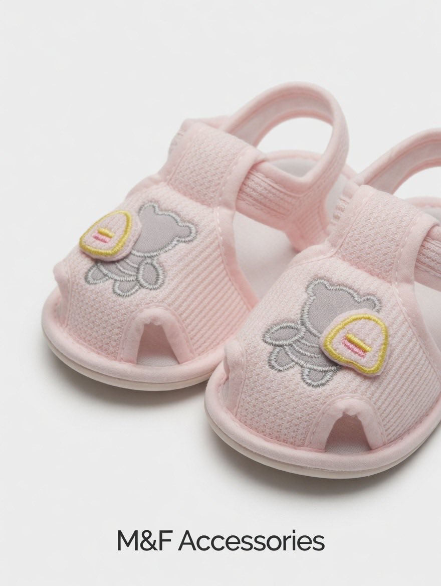 Pink Baby Sandals with Angel Design – Soft & Comfortable