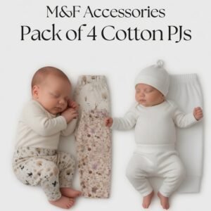 Pack of 4 Newborn Cotton Pajamas – Soft & Breathable