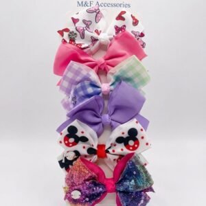 Pack of 6 Bow Clips – Stylish Hair Accessories for Girls