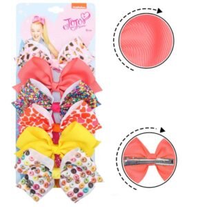 JoJo Siwa Hair Bows – 6Pc Pack Colourful Pattern