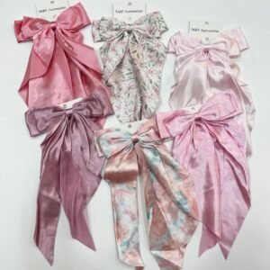 Silky Satin Streamer Bow Clips