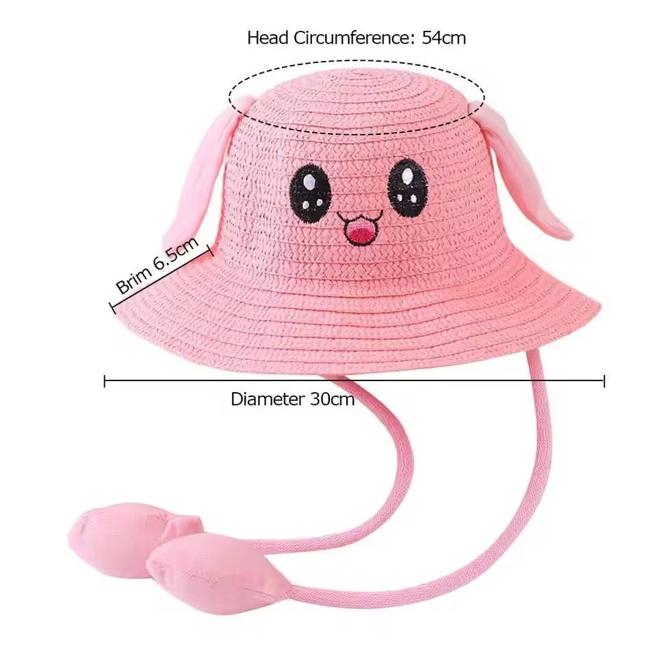 Moving Ear Breathable Bunny Straw Hat