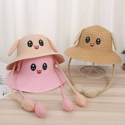 Moving Ear Breathable Bunny Straw Hat