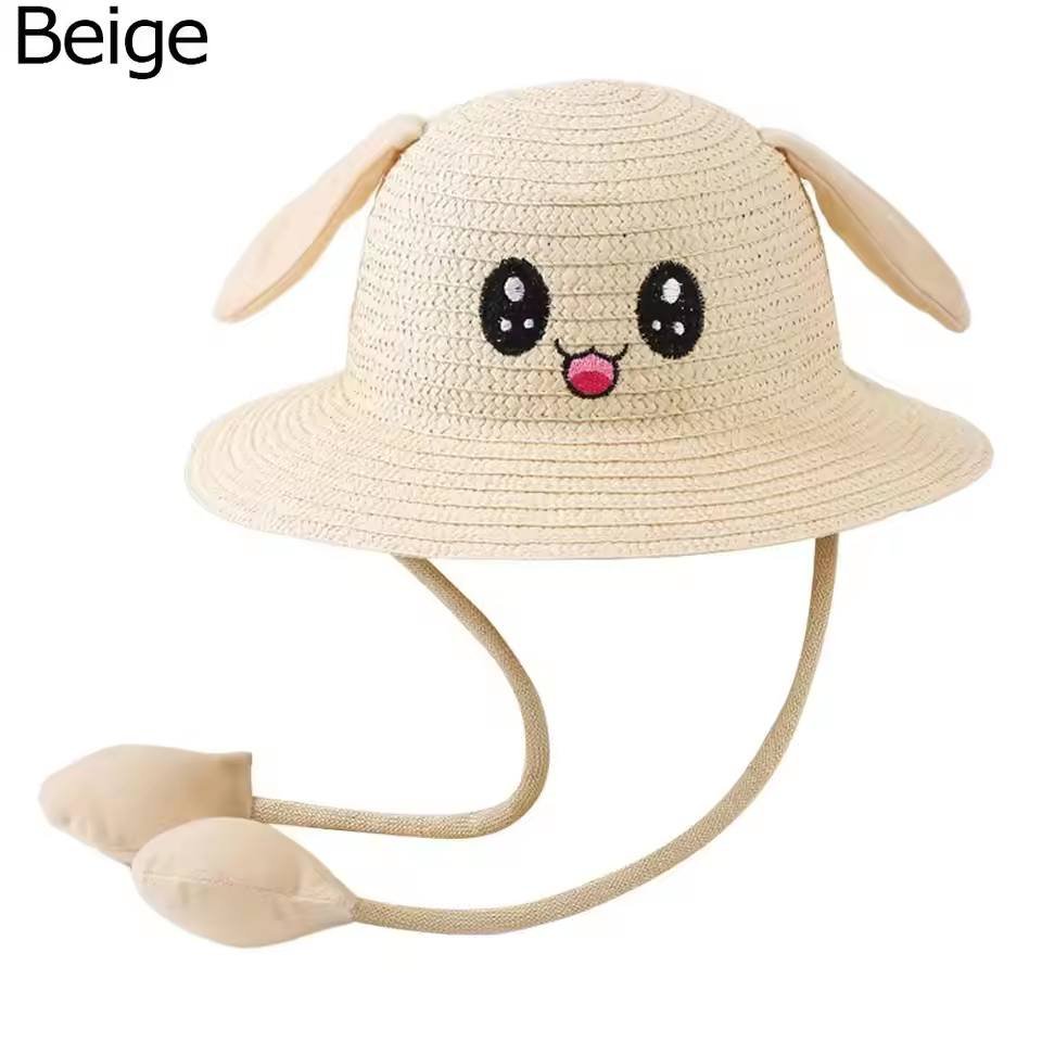 Moving Ear Breathable Bunny Straw Hat