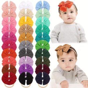 Ribbed Soft-Stretch Cable Bow Headbands