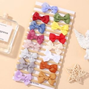 15-Piece Rainbow Mini Grosgrain Ribbon Headbands for Babies & Toddlers