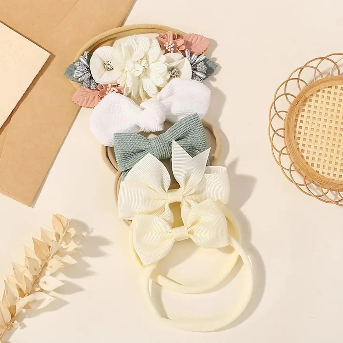 Infant & Toddler Floral Bow Headband Gift Set