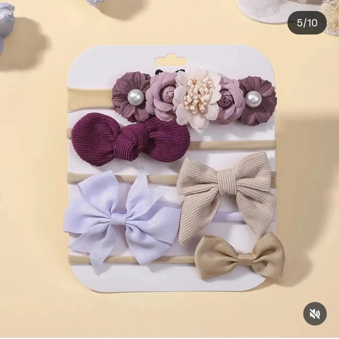 Infant & Toddler Floral Bow Headband Gift Set