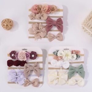 Infant & Toddler Floral Bow Headband Gift Set