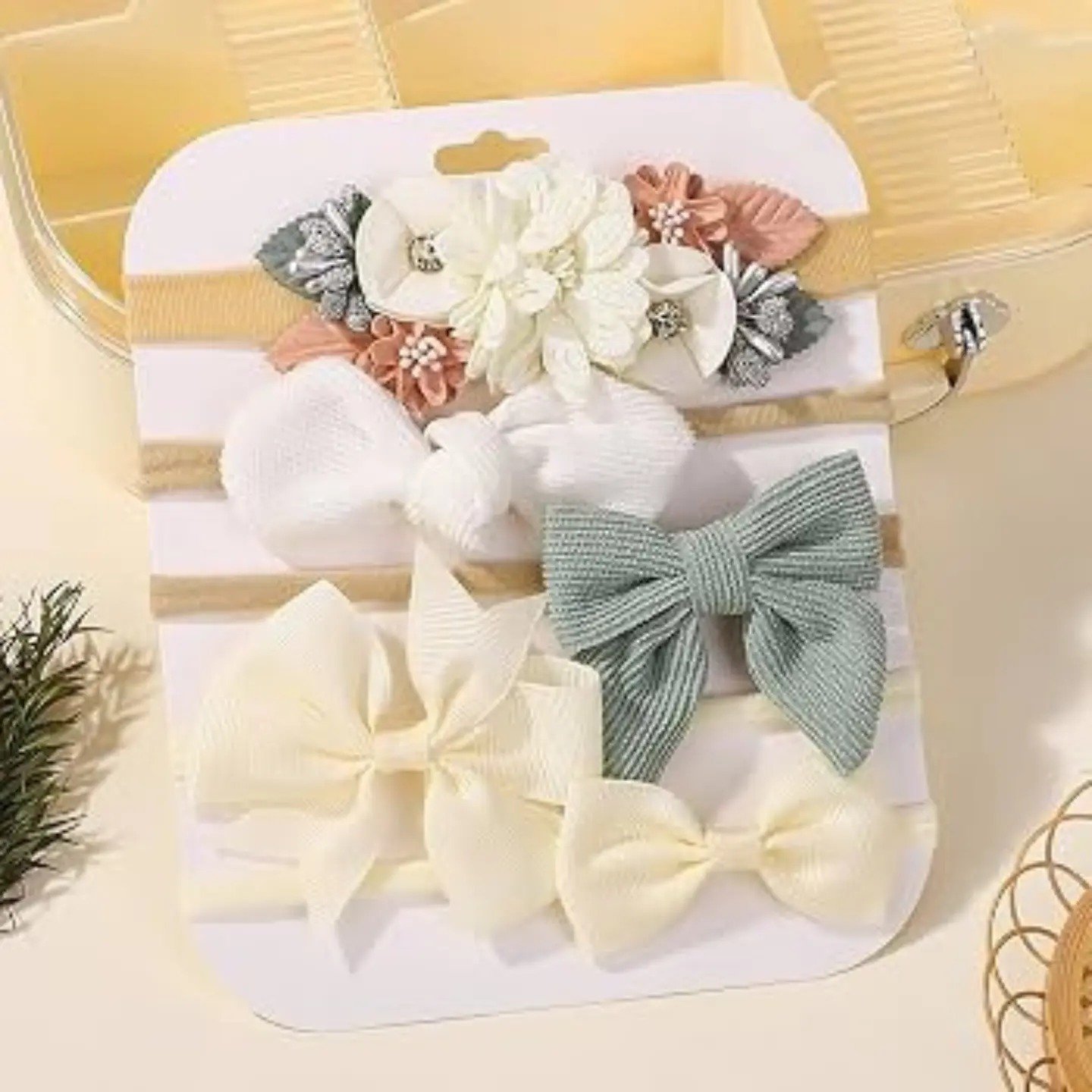 Infant & Toddler Floral Bow Headband Gift Set