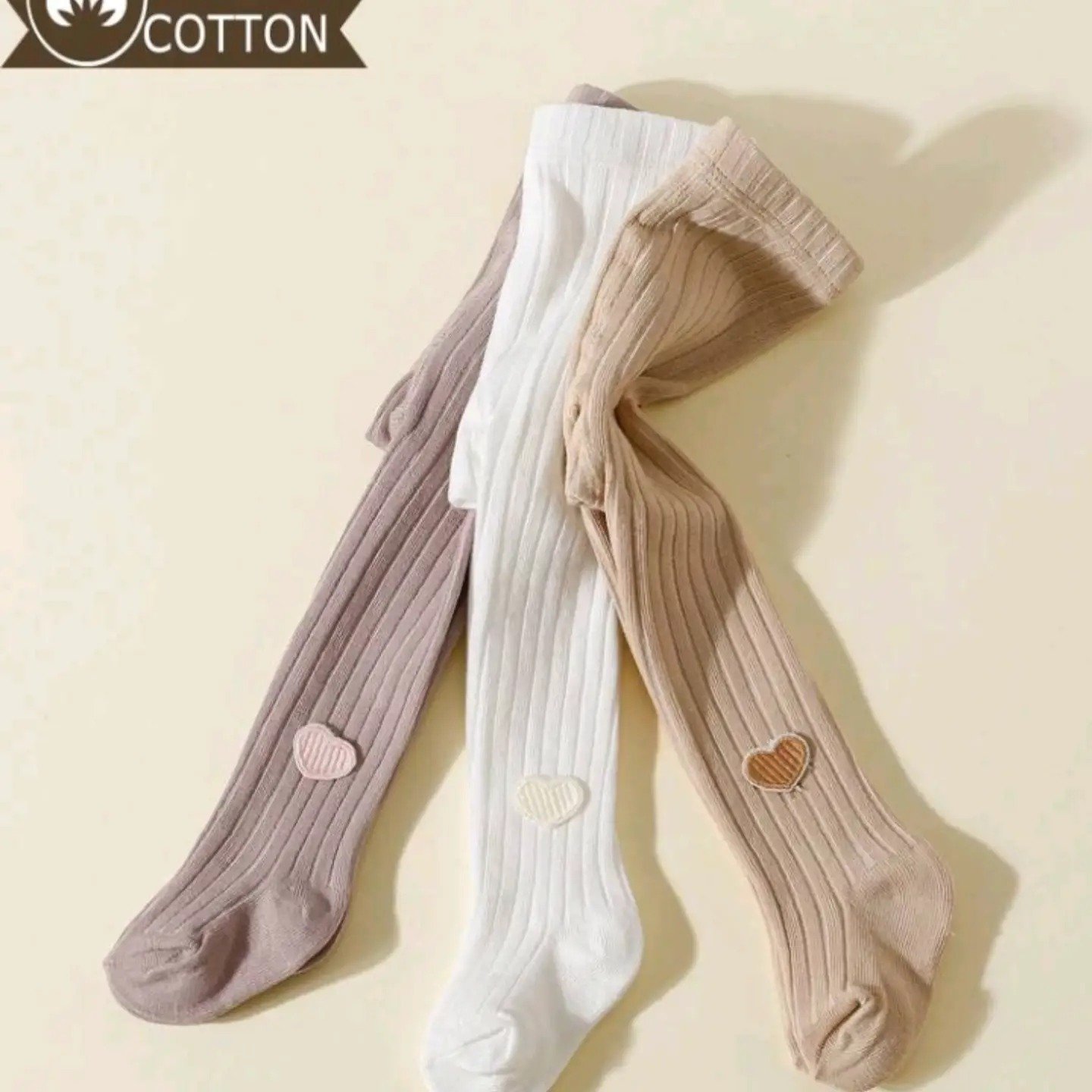 Cute Heart Patch Ribbed Baby & Toddler Leggings
