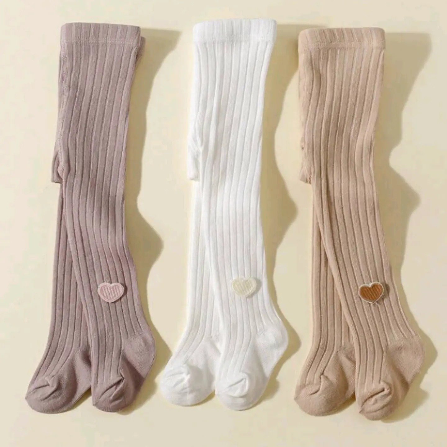 Cute Heart Patch Ribbed Baby & Toddler Leggings