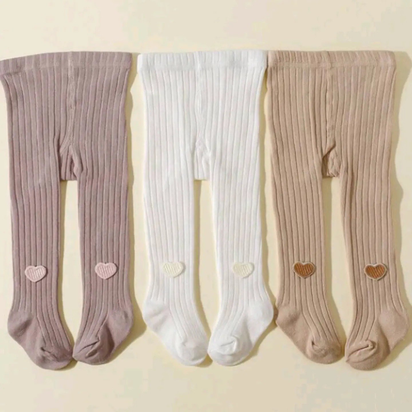 Cute Heart Patch Ribbed Baby & Toddler Leggings