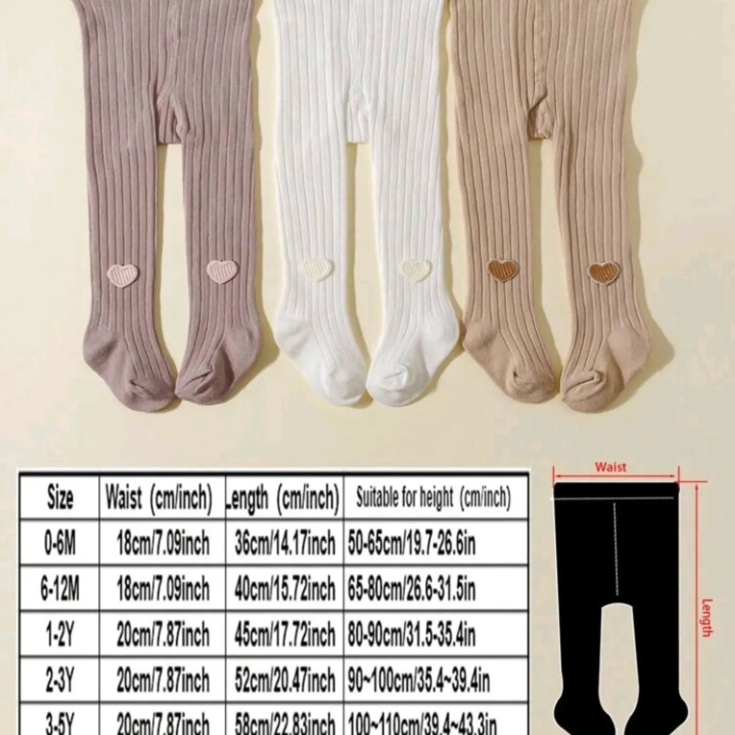 Cute Heart Patch Ribbed Baby & Toddler Leggings